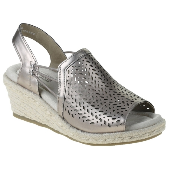 Earth Spirit Womens Metallic Wedge Sandals - Picture 1 of 5